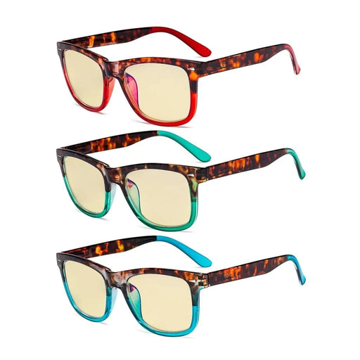 eyekeeper.com 3 Pack Stylish Square Blue Light Blocking Readers TM080D Eyeglasses