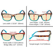 eyekeeper.com 3 Pack Stylish Square Blue Light Blocking Readers TM080D Eyeglasses