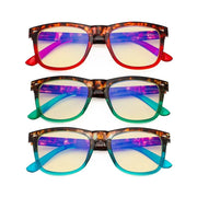 eyekeeper.com 3 Pack Stylish Square Blue Light Blocking Readers TM080D Eyeglasses