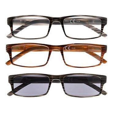 eyekeeper.com - 3 Pack Stylish Striped Reading Glasses R026