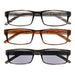 eyekeeper.com - 3 Pack Stylish Striped Rectangle Reading Glasses R026