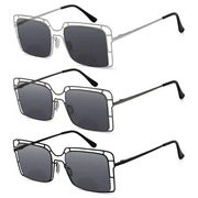 eyekeeper.com 3 Pack Thin Metal Hollow Bifocal Reading Sunglasses SBR2301 Sunglasses