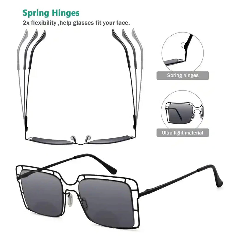 eyekeeper.com 3 Pack Thin Metal Hollow Bifocal Reading Sunglasses SBR2301 Sunglasses
