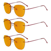 eyekeeper.com 3 Pack Titanium Blue Light Blocking Reading Glasses DSWK9902 Eyeglasses