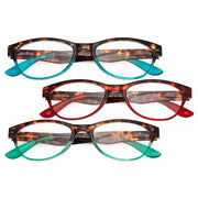 eyekeeper.com 3 Pack Tortoise Arm Oval Reading Glasses R074D Eyeglasses