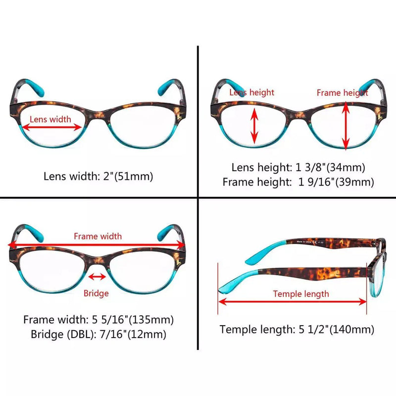 eyekeeper.com 3 Pack Tortoise Arm Oval Reading Glasses R074D Eyeglasses