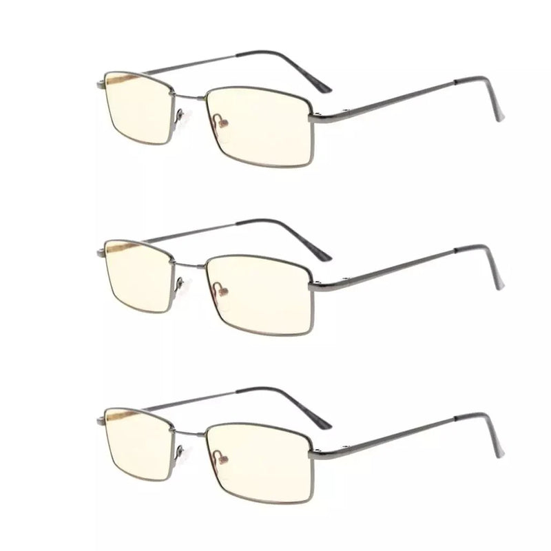 eyekeeper.com 3 Pack Traditional Rectangle Blue Light Filter Reading Glasses CG1709 Eyeglasses