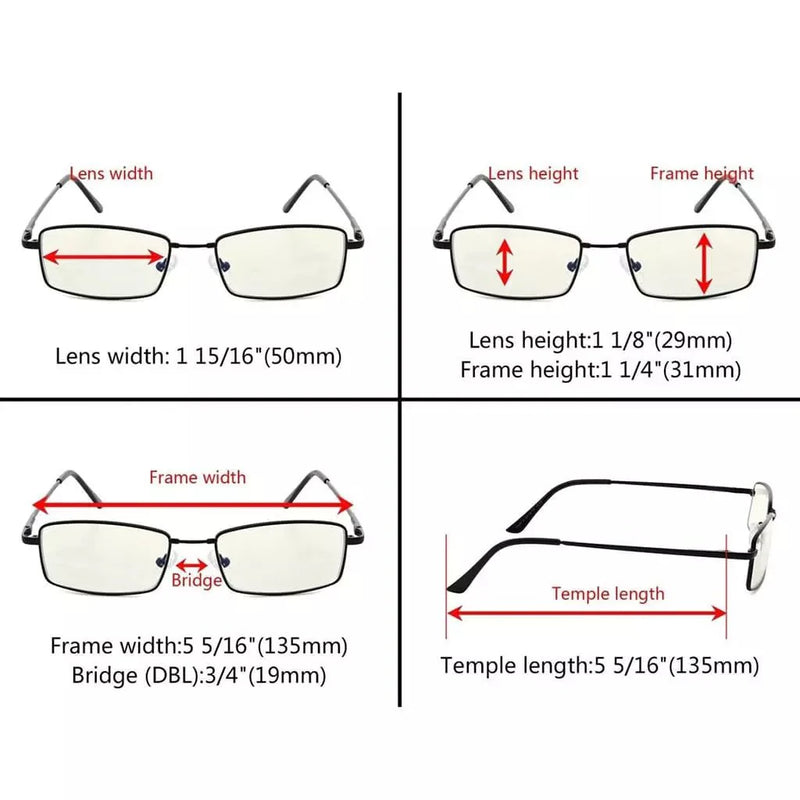 eyekeeper.com 3 Pack Traditional Rectangle Blue Light Filter Reading Glasses CG1709 Eyeglasses
