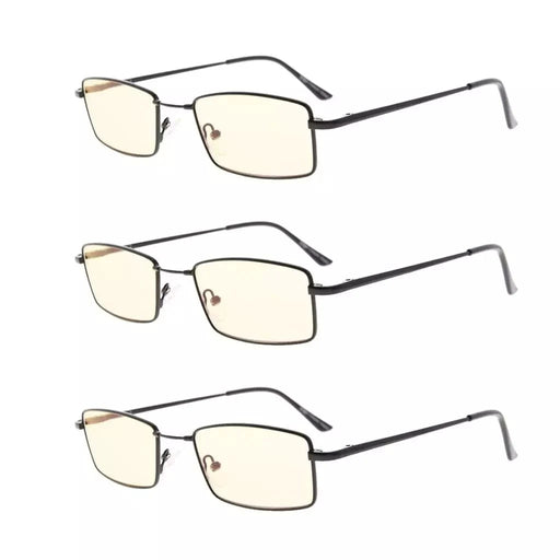 eyekeeper.com 3 Pack Traditional Rectangle Blue Light Filter Reading Glasses CG1709 Eyeglasses