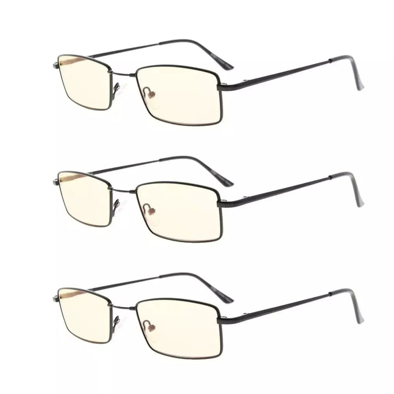 eyekeeper.com 3 Pack Traditional Rectangle Blue Light Filter Reading Glasses CG1709 Eyeglasses