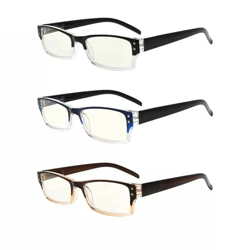 eyekeeper.com 3 Pack Two-tone Color Blue Light Filter Readers UVR012 Eyeglasses
