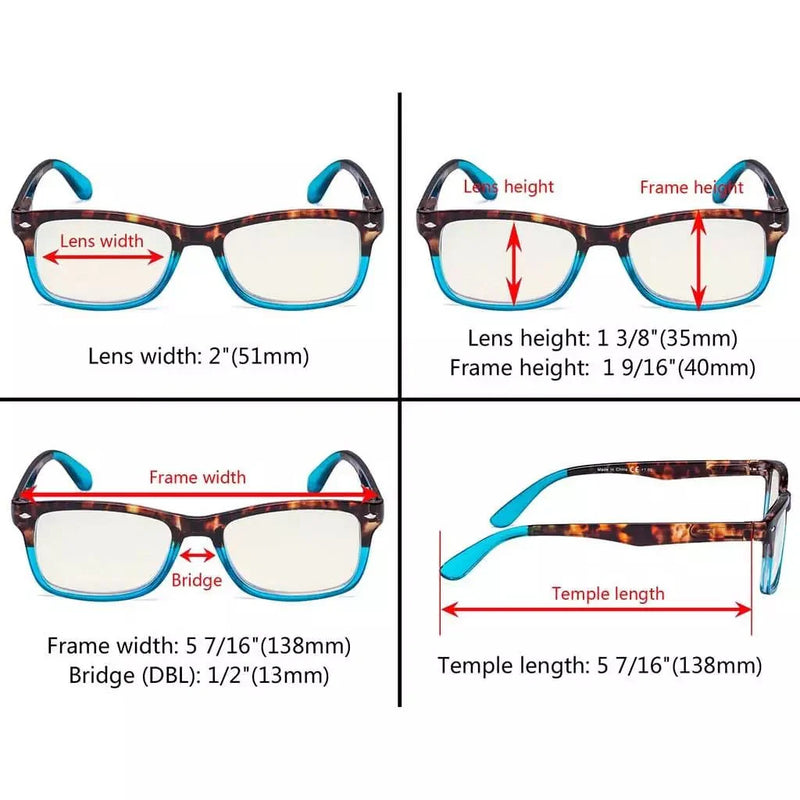 eyekeeper.com 3 Pack Two-toned Blue Light Filter Reading Glasses UVR075D Eyeglasses
