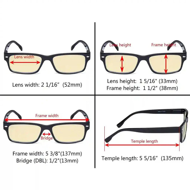 eyekeeper.com 3 Pack Vintage Blue Light Blocking Reading Glasses TM108 Eyeglasses