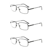 eyekeeper.com 3 Pack Vintage Rectangle Reading Glasses Metal Readers R1701 Eyeglasses