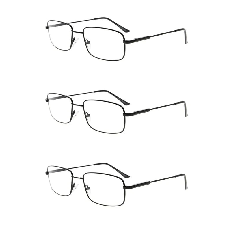 eyekeeper.com 3 Pack Vintage Rectangle Reading Glasses Metal Readers R1701 Eyeglasses