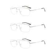 eyekeeper.com 3 Pack Vintage Rectangle Reading Glasses Metal Readers R1701 Eyeglasses