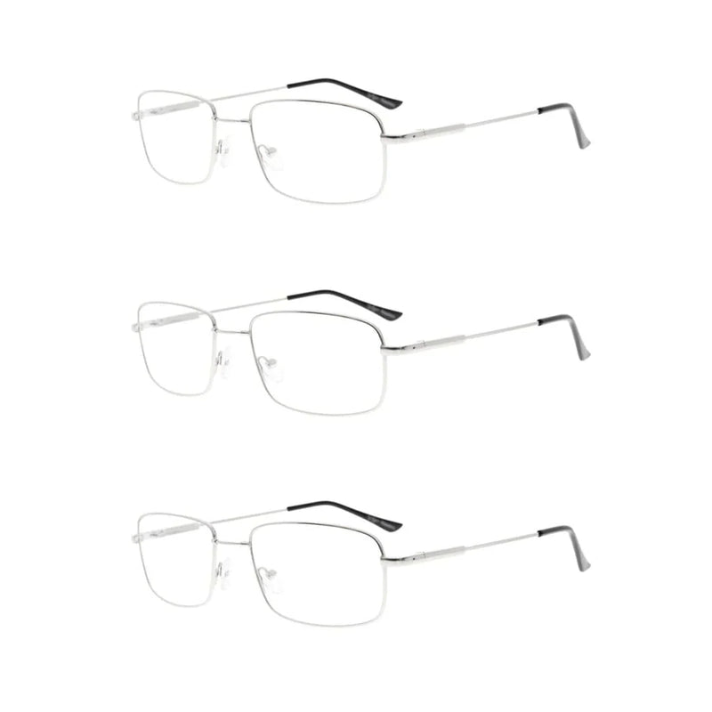 eyekeeper.com 3 Pack Vintage Rectangle Reading Glasses Metal Readers R1701 Eyeglasses