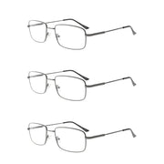 eyekeeper.com 3 Pack Vintage Rectangle Reading Glasses Metal Readers R1701 Eyeglasses