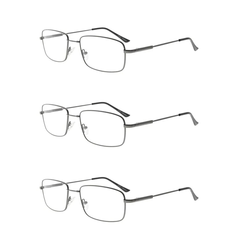 eyekeeper.com 3 Pack Vintage Rectangle Reading Glasses Metal Readers R1701 Eyeglasses
