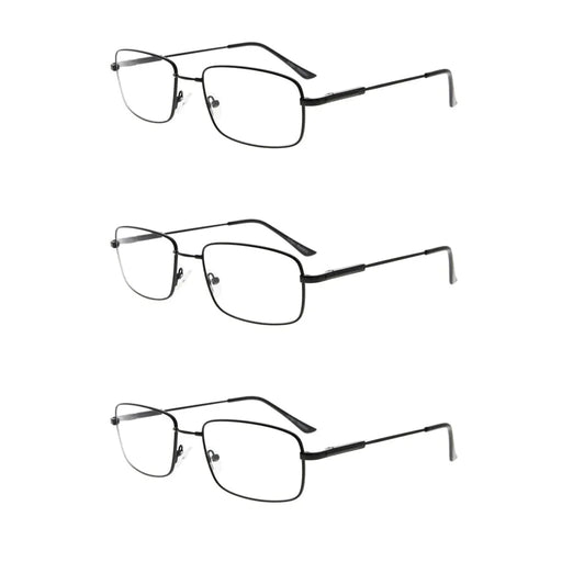 eyekeeper.com 3 Pack Vintage Rectangle Reading Glasses Metal Readers R1701 Eyeglasses
