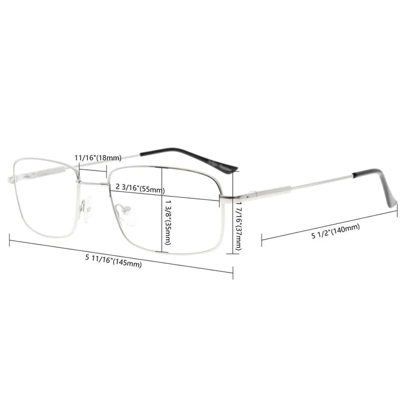 eyekeeper.com 3 Pack Vintage Rectangle Reading Glasses Metal Readers R1701 Eyeglasses