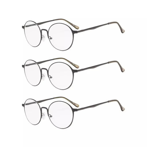 eyekeeper.com 3 Pack Vintage Round Reading Glasses Readers R15044 Eyeglasses