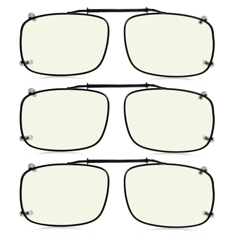eyekeeper.com 3 Pack Wide Clip on Blue Light Filter Glasses C60 (58MMx38MM) Eyeglasses