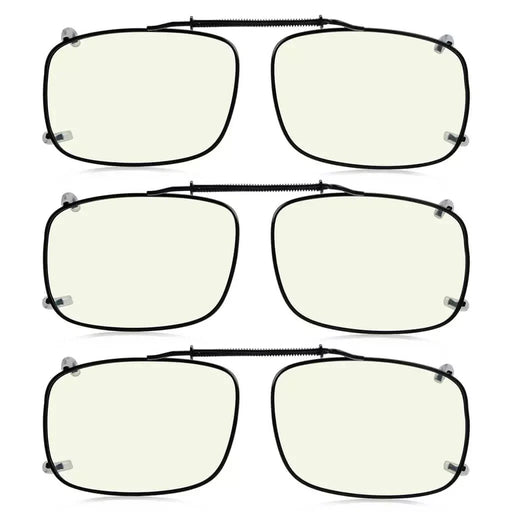 eyekeeper.com 3 Pack Wide Clip on Blue Light Filter Glasses C60 (58MMx38MM) Eyeglasses