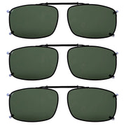 eyekeeper.com 3 Pack Wide Lens Clip on Polarized Sunglasses C60(57mmX39mm) Sunglasses Dark Slate Gray G15-3pcs