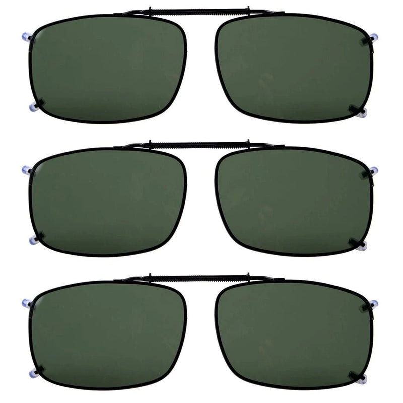 eyekeeper.com 3 Pack Wide Lens Clip on Polarized Sunglasses C60(57mmX39mm) Sunglasses Dark Slate Gray G15-3pcs