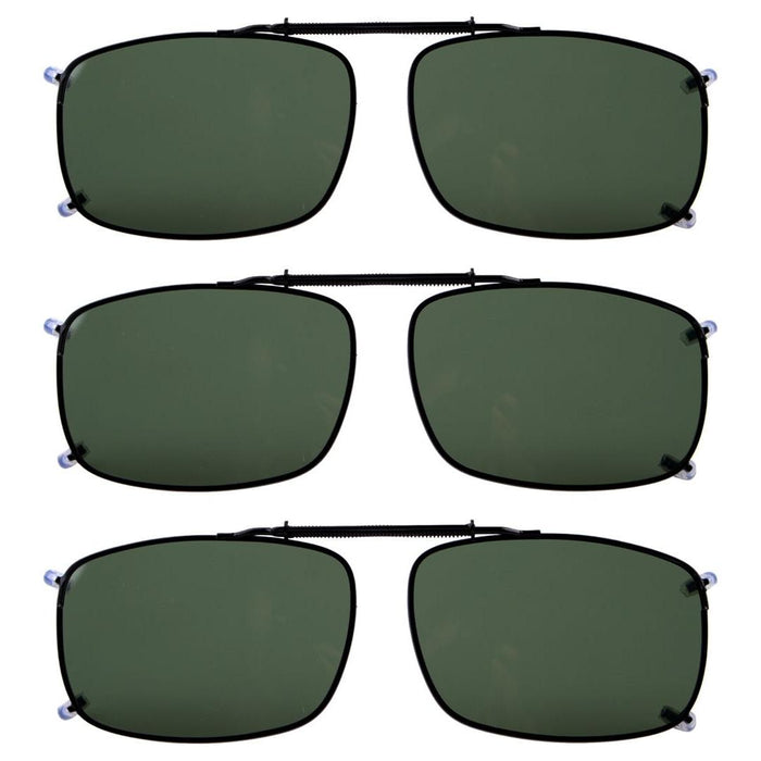 Eyekeeper  - 3 Pack Wide Lens Clip on Polarized Sunglasses C60(58MMx38MM)