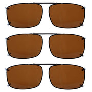 eyekeeper.com 3 Pack Wide Lens Clip on Polarized Sunglasses C60(58MMx38MM) Sunglasses