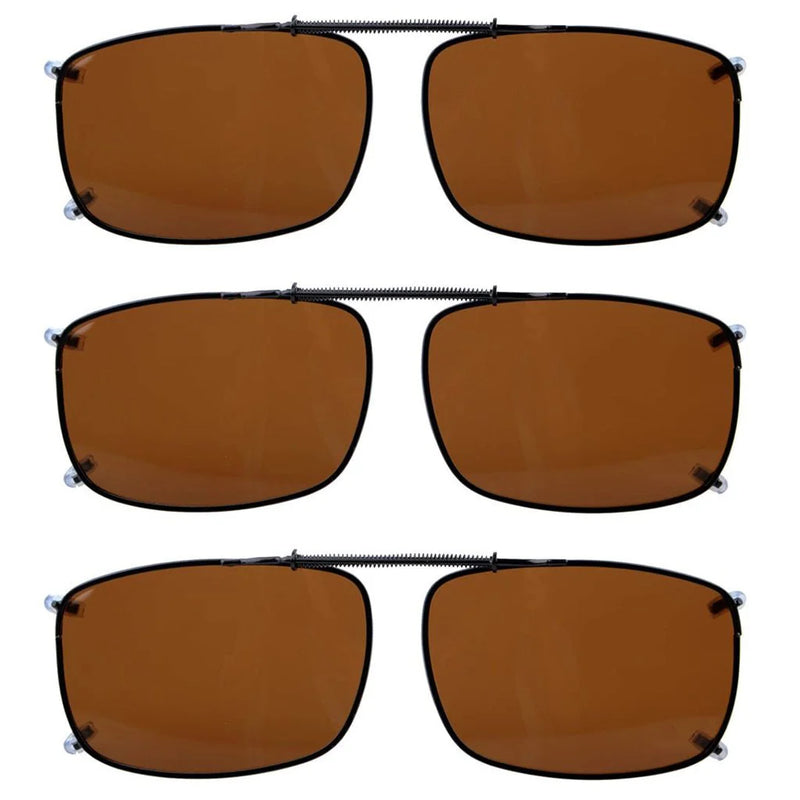 eyekeeper.com 3 Pack Wide Lens Clip on Polarized Sunglasses C60(58MMx38MM) Sunglasses