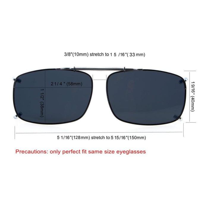 Eyekeeper  - 3 Pack Wide Lens Clip on Polarized Sunglasses C60(58MMx38MM)