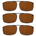 Eyekeeper  - 3 Pack Wide Lens Clip on Polarized Sunglasses C60(58MMx38MM)