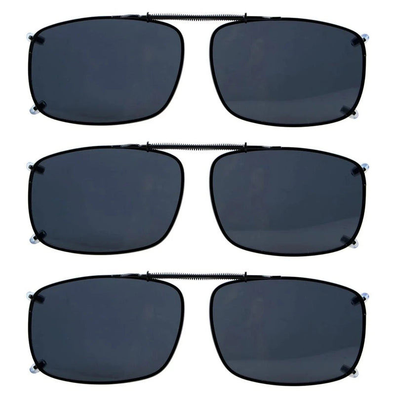 eyekeeper.com 3 Pack Wide Lens Clip on Polarized Sunglasses C60(58MMx38MM) Sunglasses