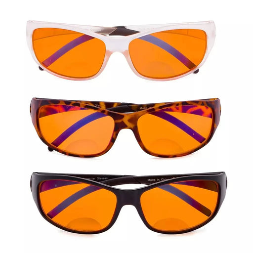 eyekeeper.com 3 Pack Wrapped Bifocal Reading Glasses Blue Light Blocking Bifocal Readers SGS080 Eyeglasses