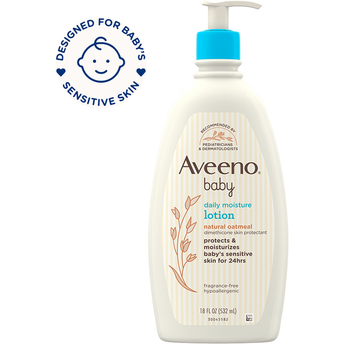 Aveeno Baby Daily Moisture Lotion 24Hr Moisturize Skin Unscented 18 oz