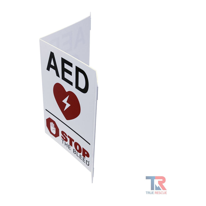 3-Way AED & STOP THE BLEED Flexible 3D Wall Sign