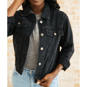 Sunflower Motherhood Black Denim Mama Jacket Clothing