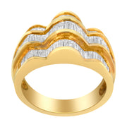 Bids.com 14KT Yellow Gold Diamond Multi-Row Band Ring (1 1/4 cttw, H-I Color, SI1-SI2 Clarity) Rings