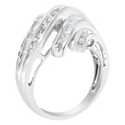 Bids.com 10K White Gold Round and Baguette Cut Diamond Channel Ring (3/4 Cttw, H-I Color, SI2-I1 Clarity) - Size 7 Rings