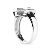 Bids.com 14K White Gold 1.00 Cttw Baguette and Princess-Cut Diamond Cocktail Art Deco Style Ring (H-I Color, SI1-SI2 Clarity) - Size 7 Rings