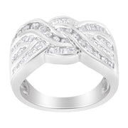 Bids.com 10K White Gold Diamond Bypass Ring (1 Cttw, H-I Color, I1-I2 Clarity) - Size 6-3/4 Rings