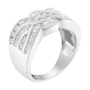 Bids.com 10K White Gold Diamond Bypass Ring (1 Cttw, H-I Color, I1-I2 Clarity) - Size 6-3/4 Rings