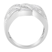 Bids.com 10K White Gold Diamond Bypass Ring (1 Cttw, H-I Color, I1-I2 Clarity) - Size 6-3/4 Rings
