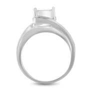 Bids.com 10K White Gold 1/3 Cttw Invisible Set Princess-cut Diamond Cluster Bypass Ring (H-I Color, SI1-SI2 Clarity) - Ring Size 7 Rings