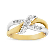 Bids.com 10K Yellow and White Gold 1/20 Cttw Round-Cut Diamond Bypass Ring (I2 Color, I-J Clarity) Rings