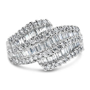 Bids.com 14K White Gold Diamond Cocktail Ring Band (1 3/4 Cttw, H-I Color, SI2-I1 Clarity) - Size 6-1/2 Rings