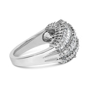 Bids.com 14K White Gold Diamond Cocktail Ring Band (1 3/4 Cttw, H-I Color, SI2-I1 Clarity) - Size 6-1/2 Rings
